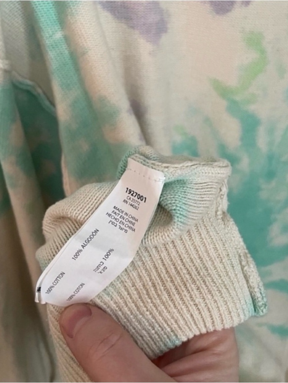 Dex Drop Shoulder Pastel Tie Dye Sweater (L) - Picture 5 of 6